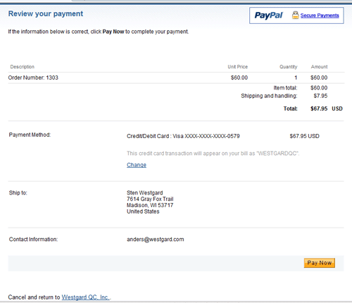 Confirm your Payment 