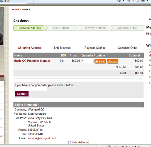 Enter your Shipping Address