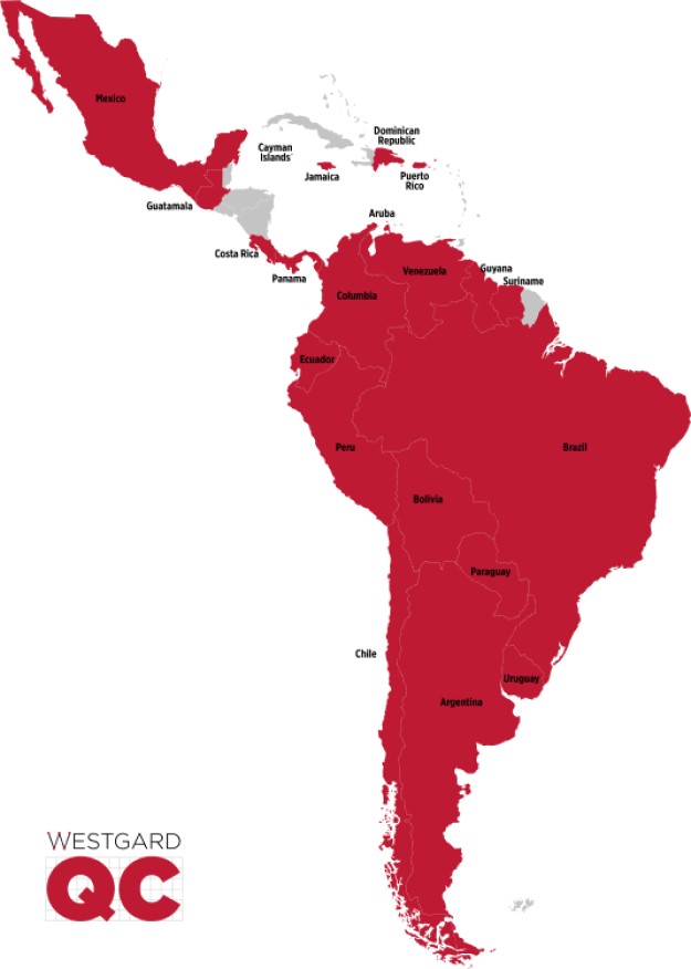 2021 Latin South America QC Survey map